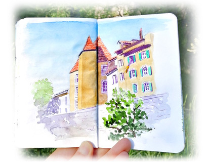 Dessin de carnet de voyage de Sandrine Delpla