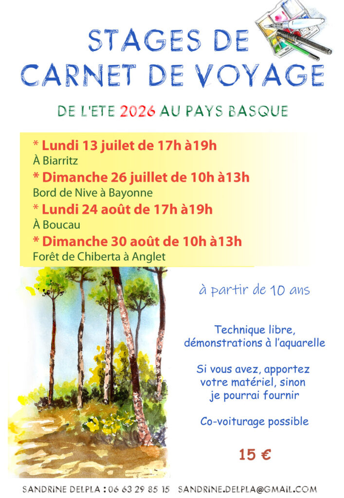 Affiche des stages d'été